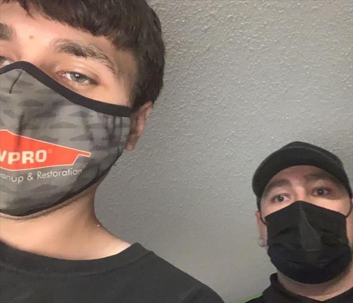 production members wearing masks as PPE