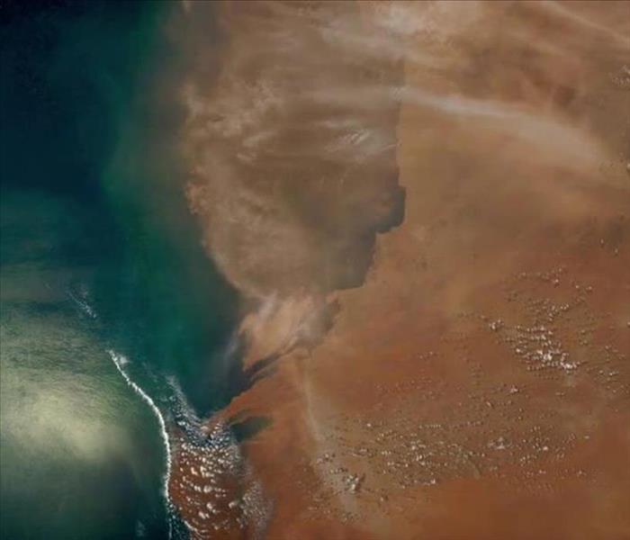 arial view of African dust storm